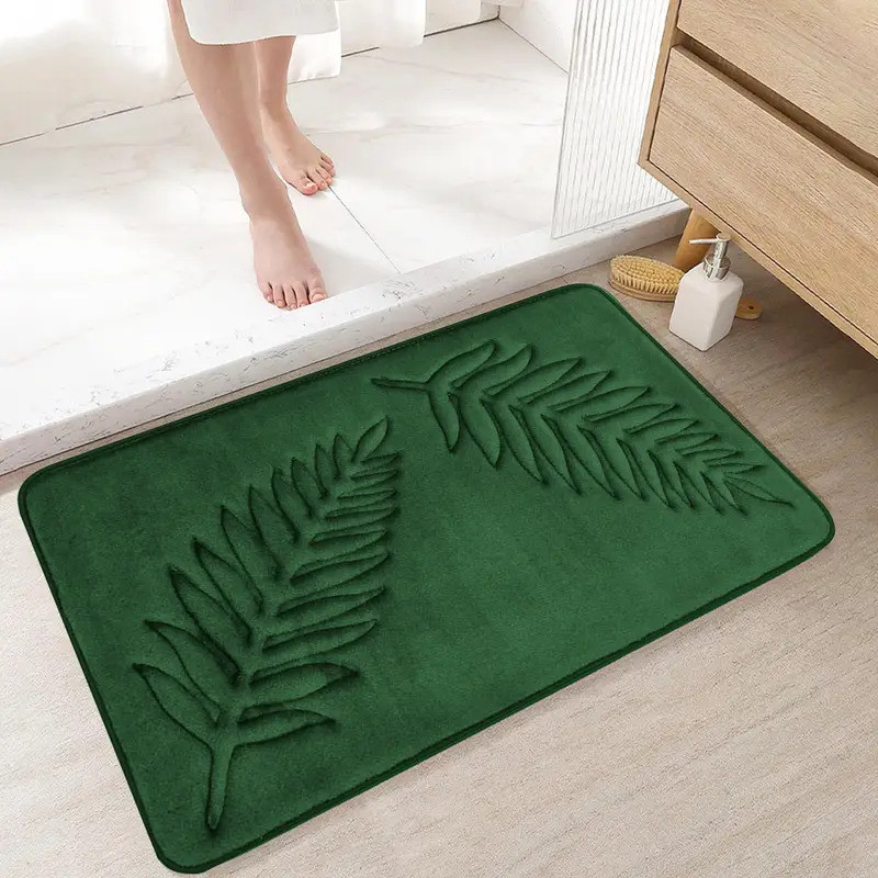 Non Slip Bath Mat Soft Black Memory Foam Bath Mat Water Absorbent Washable Rugs for for Bathroom Bed