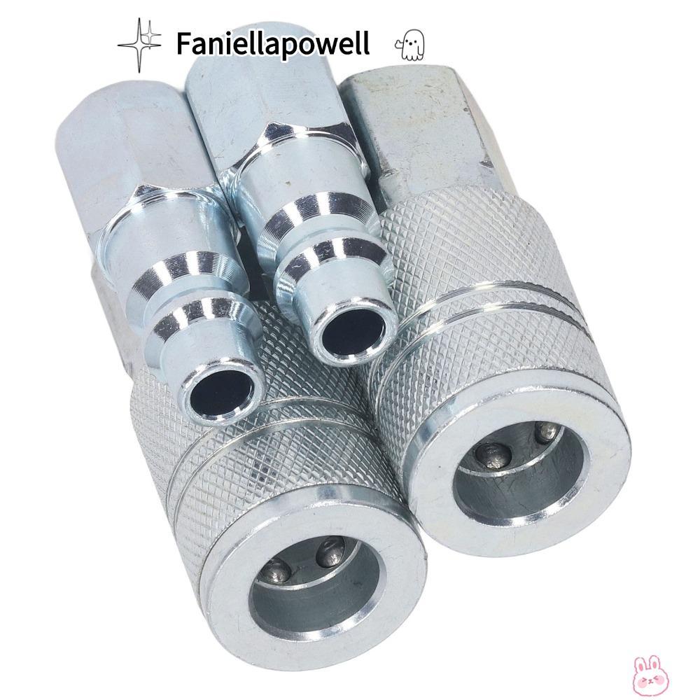 FANIELLAPOWELL 4PCS อุตสาหกรรม Air Coupler และชุดปลั๊ก, 300 PSI เหล็ก Quick Connect อุปกรณ์ชุด, 3/8 