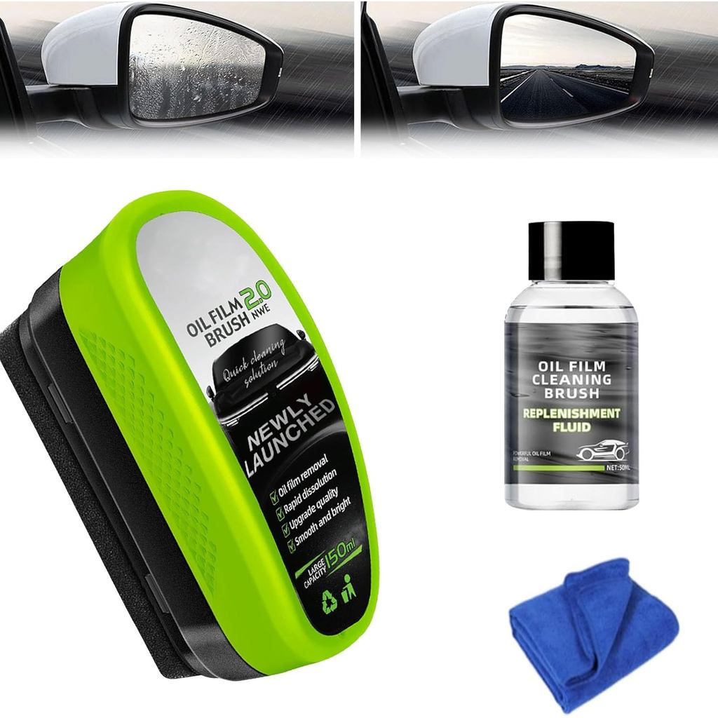 Oil-Free Car Glass Brushes, Upgrade 2.0 Clear Vision Glass Cleaner, Oil Film Cleaning Brush for Auto