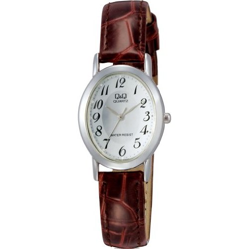 [Citizen Q&Q] Analog Waterproof Watch with Leather Strap VZ89-304 for Women Silver