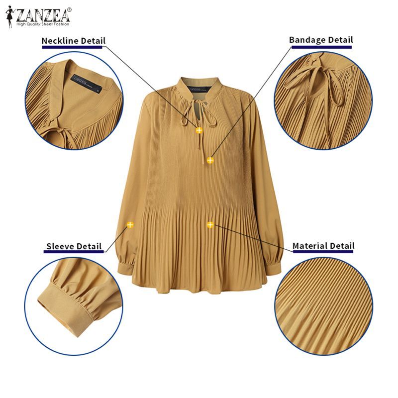 ZANZEA เสื้อเบลาส์สไตล์เกาหลีสำหรับผู้หญิง - รูปที่ 5