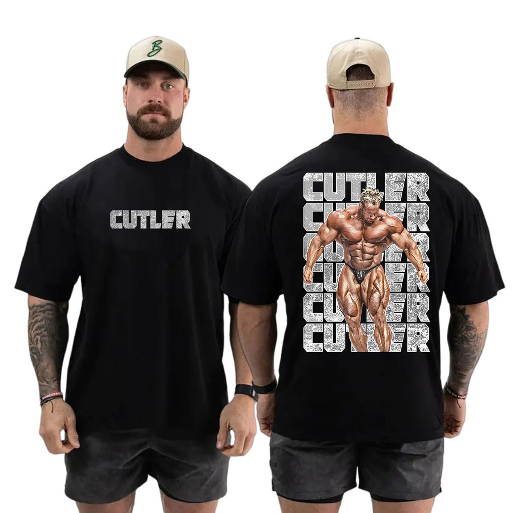 Jay Cutler Larga Olympian เพาะกาย Mr. พิมพ์ผ้าฝ้าย 100% ลายหลวมระบายอากาศได้ดี เสื้อยืดสำหรับฟิตเนส