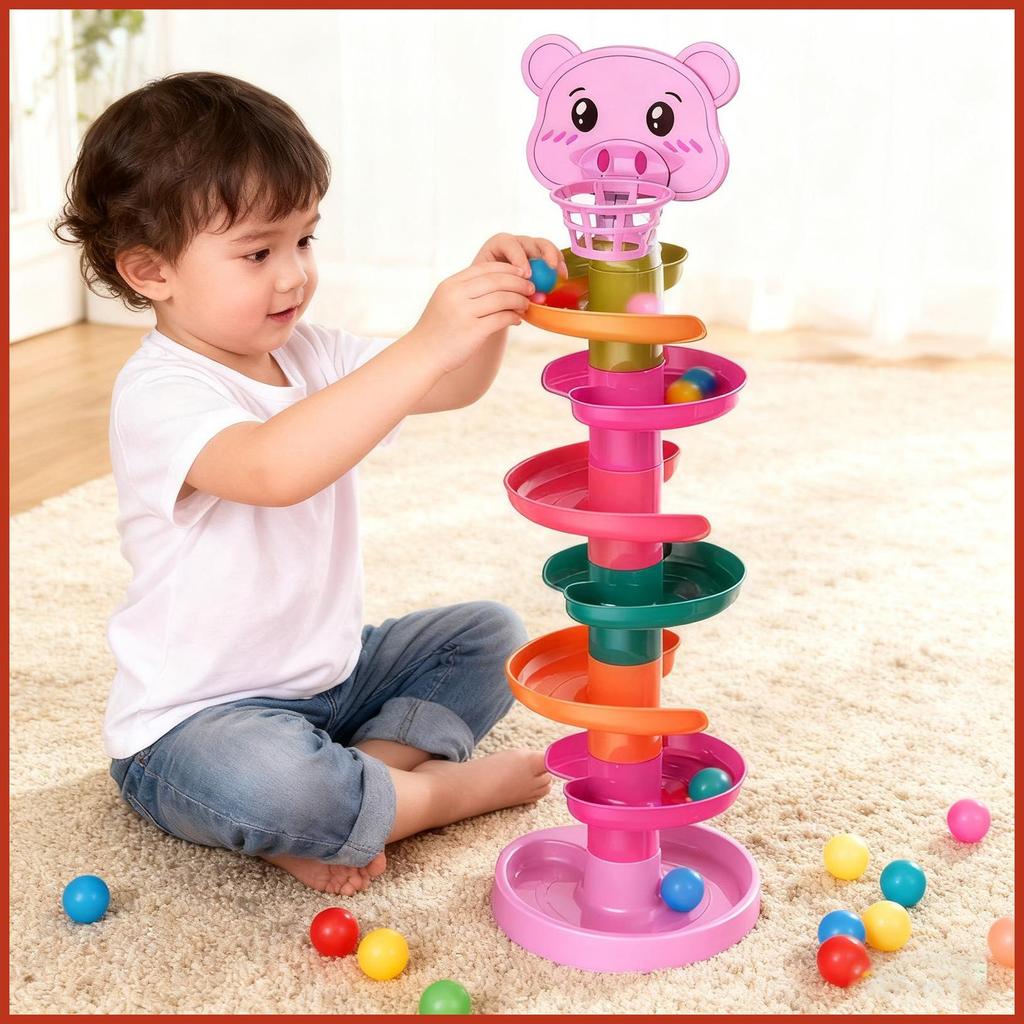 Ball Drop Slide Toy Throwing Ball Slide Track Game 1-3 ปีซ้อน Track Ball Slide Game สําหรับเด็กวัยหั