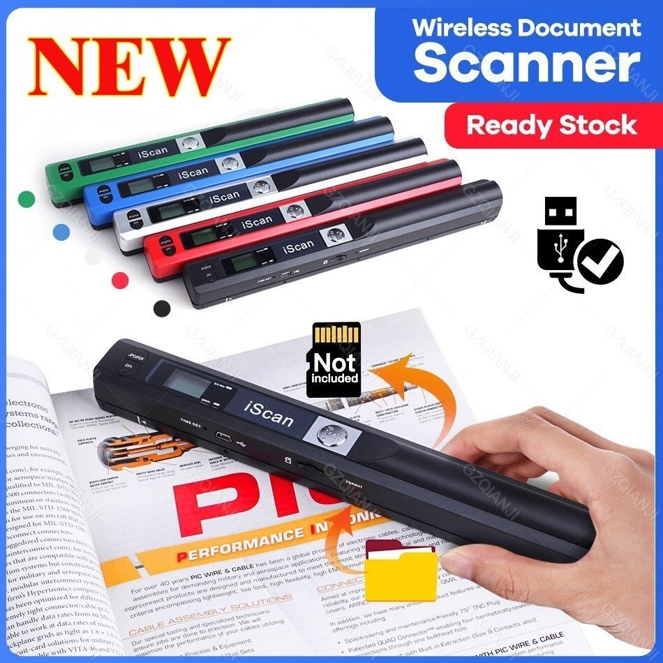 Vistas Fast Shipping ขายของแท้A4 เอกสาร JPG/PDF Scanner Mini Portable Digital Scanner 900DPI Handysc