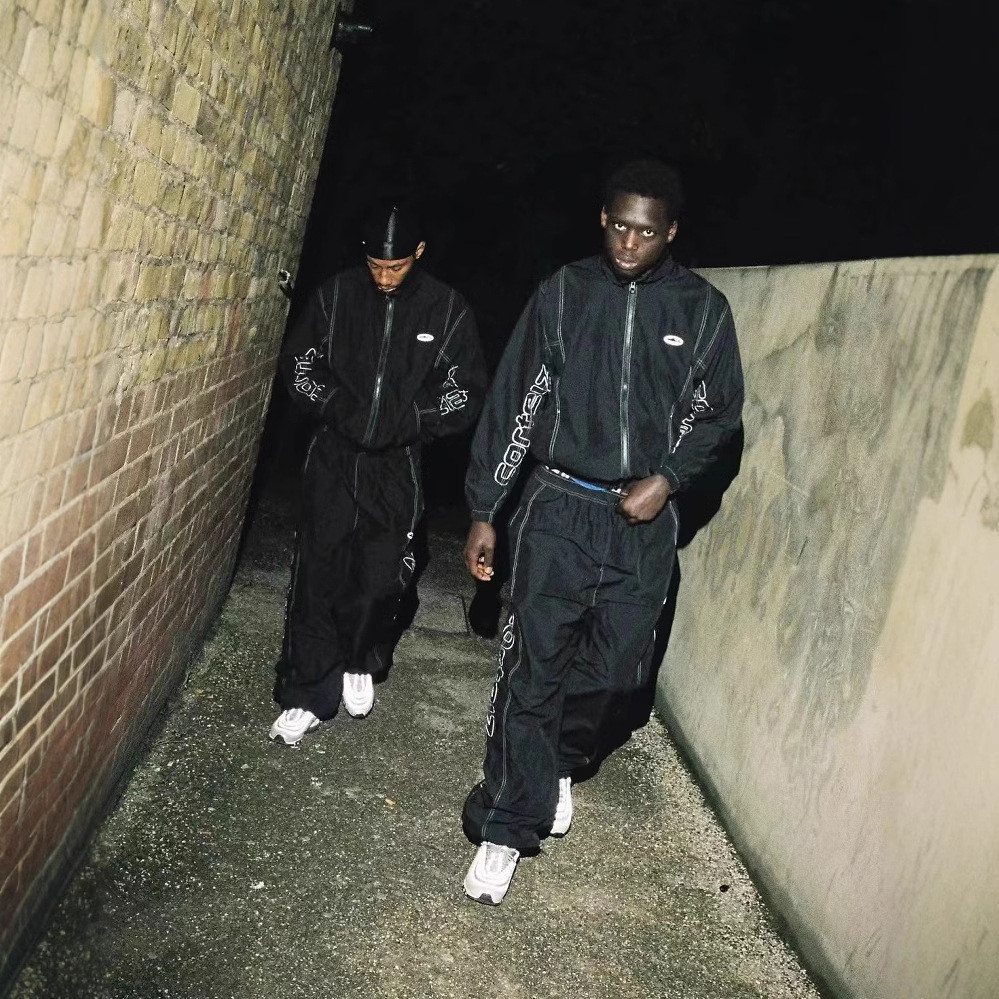 LU9G Corteiz DRILL Functional Trench Coat Stand Collar Set Celebrity Style Sports Jacket Men's Windb