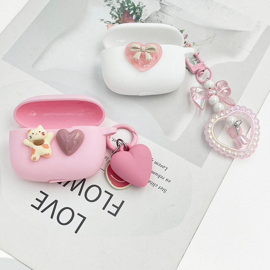 สําหรับ Jabra ELITE 4 /ELITE 3/ELITE 4 Active เคสน่ารักซิลิโคนพร้อม keychian ฝาครอบหูฟังการ์ตูน