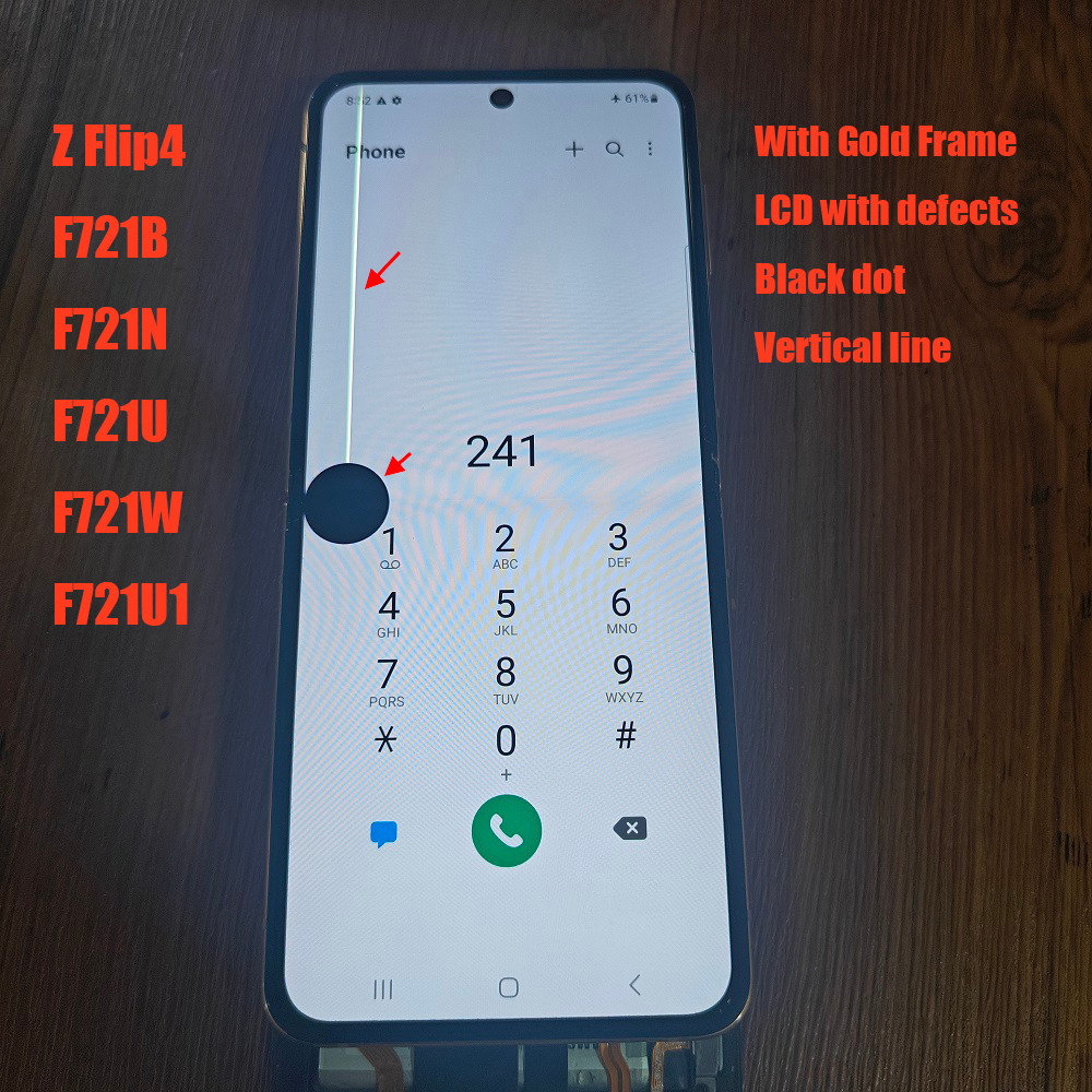 Pop AMOLED สําหรับ Samsung Z Flip 4 จอแสดงผล LCD Touch Screen Assembly สําหรับ Samsung Zlip4 SM-F721
