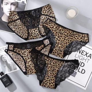 กางเกงชั้นในผู้หญิง ลายเสือเซ็กซี่ ดีไซน์ผ้าลูกไม้ ระบายอากา…