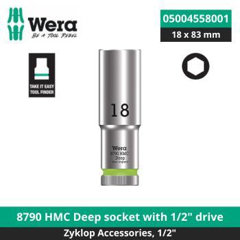 MATA Wera Wera 05004558001 - ดอกถุงเท้าหกเหลี่ยมลึกเมตริก 1/2" ไดรฟ์ 18.0 x 83 มม. เครื่องมือ Wera
