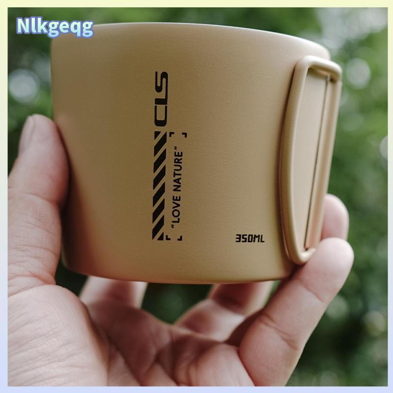 [nlkgeqg] แก้วแคมป์ปิ้ง แก้วกาแฟ 350 มล น้ําหนักเบา พร้อมที่จับ พับได้ สําหรับเดินป่า แบกเป้ ปิคนิค ถ้วยชา เ - รูปที่ 2