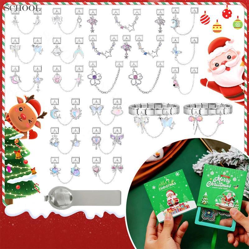 จี้คริสต์มาสอิตาเลียน Charm สแตนเลส ขนาด 9 มม. สำหรับสร้อยข้อมือ ทำเองได้ง่าย ในสไตล์เรโทร