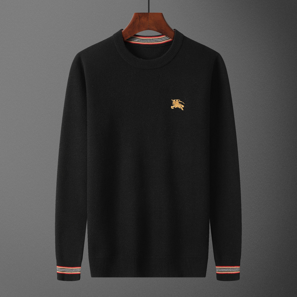 BRs Simple War Horse ปักรอบคอแฟชั่นถักความร้อน Big-ame เสื้อกันหนาวผู้ชาย/H10.31