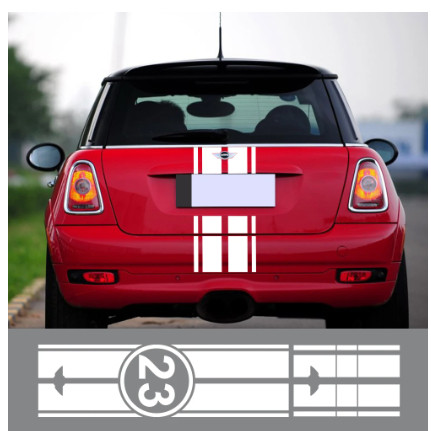 รถ Hood เครื่องยนต์ด้านหลัง 23 หมายเลข Decals สติกเกอร์สําหรับ Mini Cooper One d Clubman F54 F55 F56