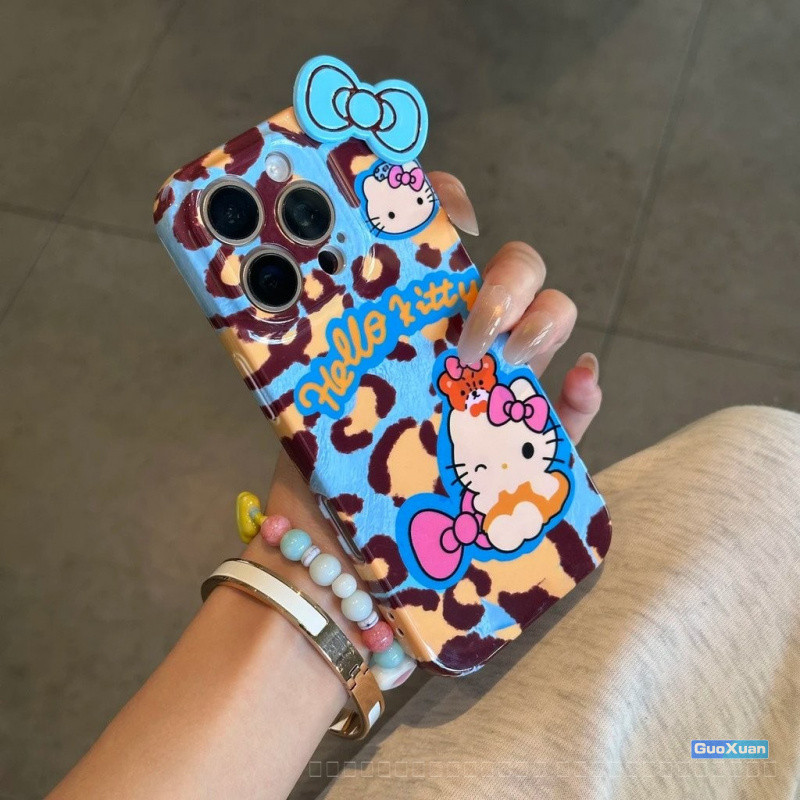 เหมาะสําหรับ Honor 300ULTRA 200 100 90 Magic 6 7 Pro หมอกสีฟ้าเสือดาวพิมพ์ KT แมวเคสโทรศัพท์ฝาครอบ