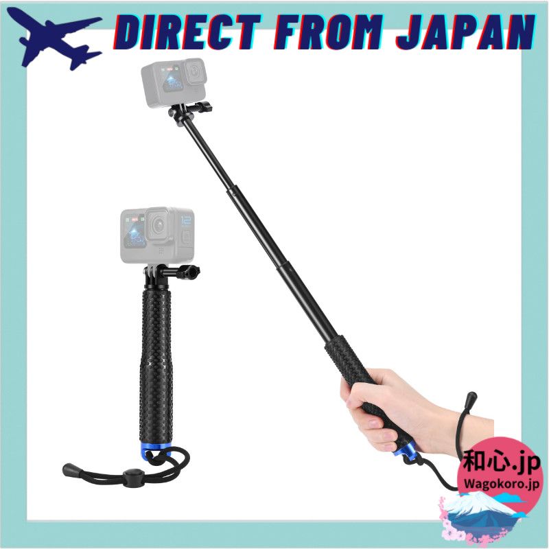 Waterproof Selfie Stick for GoPro, 49 cm Underwater Extension Pole, 3-Section Telescopic Lightweight
