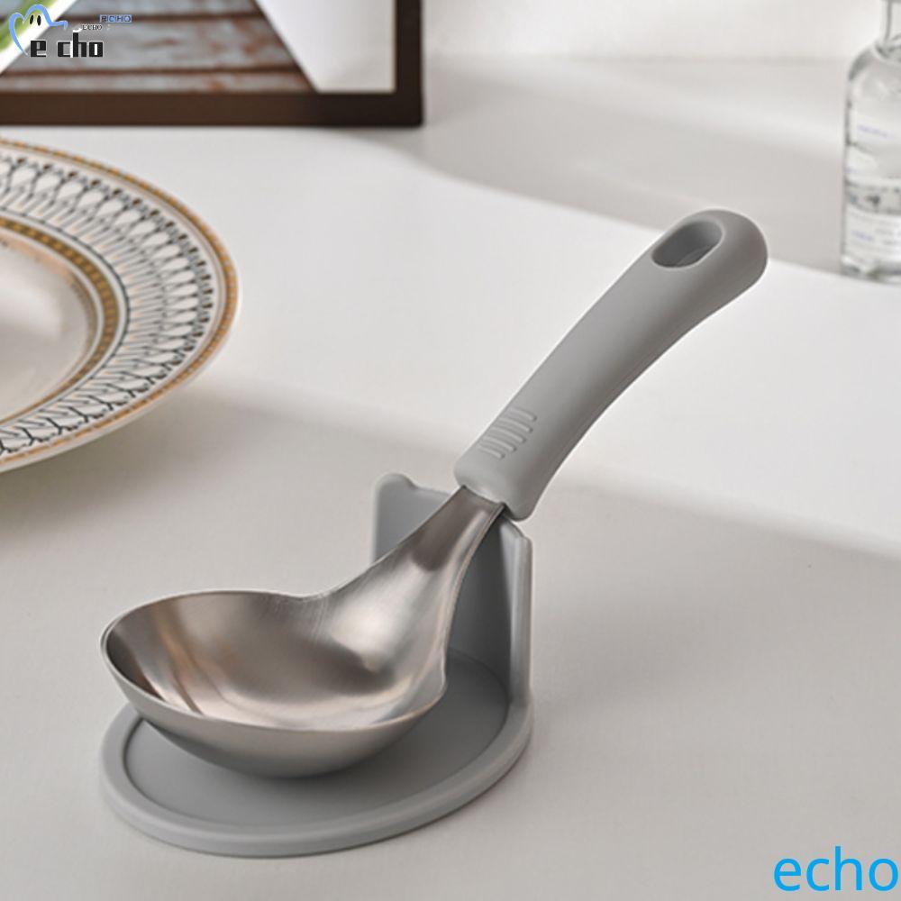 PIVOT ชุดช้อนซุปเกาหลี,พร้อมชั้นวางช้อนซิลิโคนจับทัพพีซุป,เครื่องครัวทนความร้อนAnti-scalding Tablesp