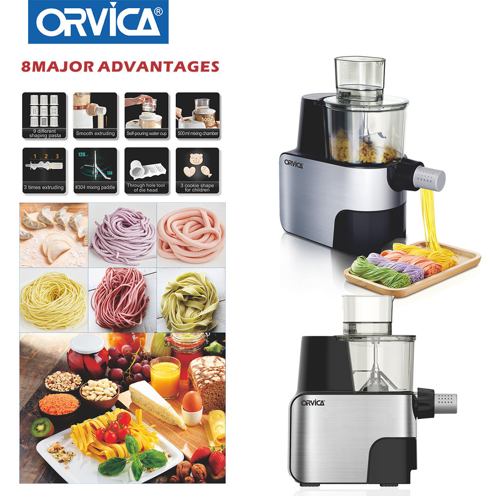 ORVICA เครื่องทําเส้นก๋วยเตี๋ยวในครัวเรือนสไตล์ใหม่เครื่องกดเส้นก๋วยเตี๋ยวอัตโนมัติอเนกประสงค์และบะห