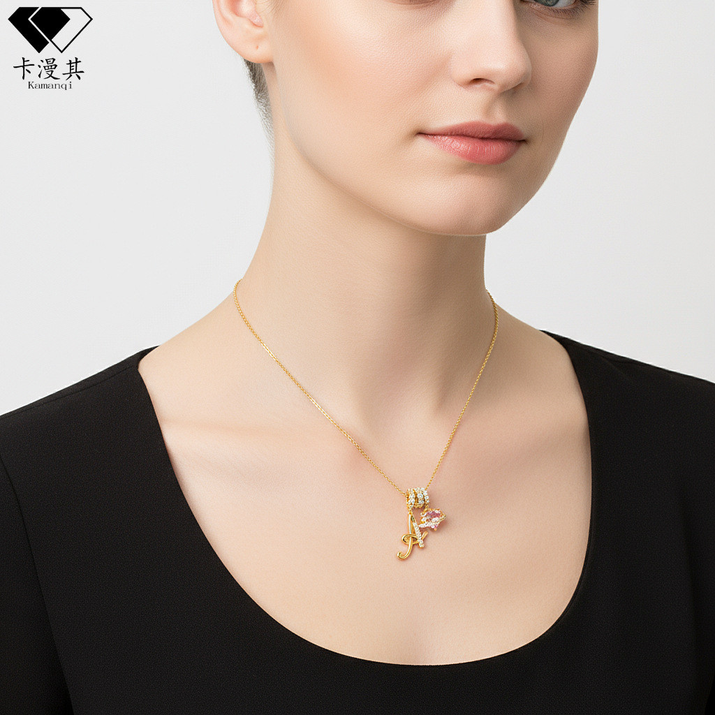 สร้อยคออักษรภาษาอังกฤษ Dopamine แบบหรูหรา