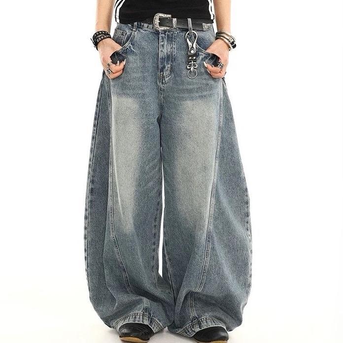 #624 (XS-6XL) jinjeans กางเกงยีนส์ทรงบาเรล baggy กางเกงสาวอวบ กระบอกใหญ่ ขากว้าง