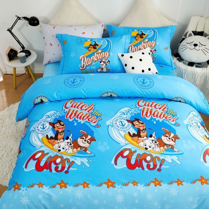 PAW Patrol อะนิเมะอุปกรณ์ต่อพ่วงผ้าฝ้ายการ์ตูนผ้าปูที่นอนผ้าห่มปกคริสต์มาส