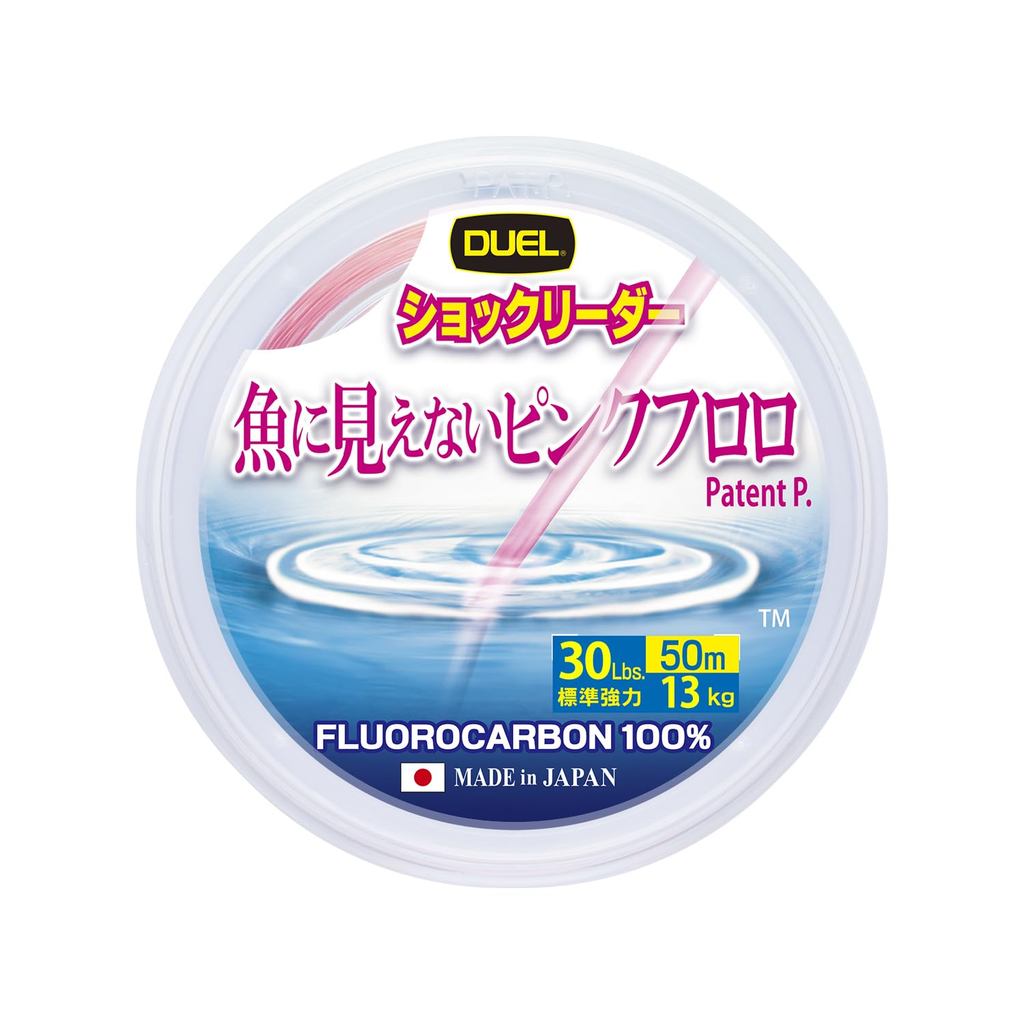 DUEL Pink Fluoro Shock Leader 50m 30Lbs