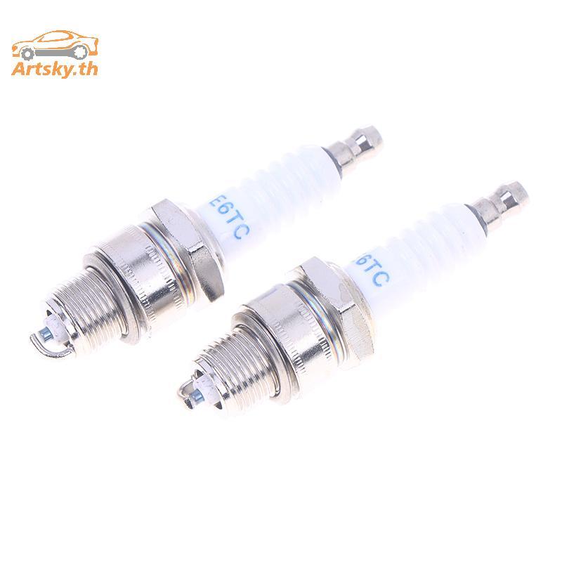 ARS 1/3 ชิ้นยี่ห้อใหม่รถจักรยานยนต์ Spark Plug E6TC สําหรับสกู๊ตเตอร์ Moped Part เปลี่ยนอุปกรณ์เสริม