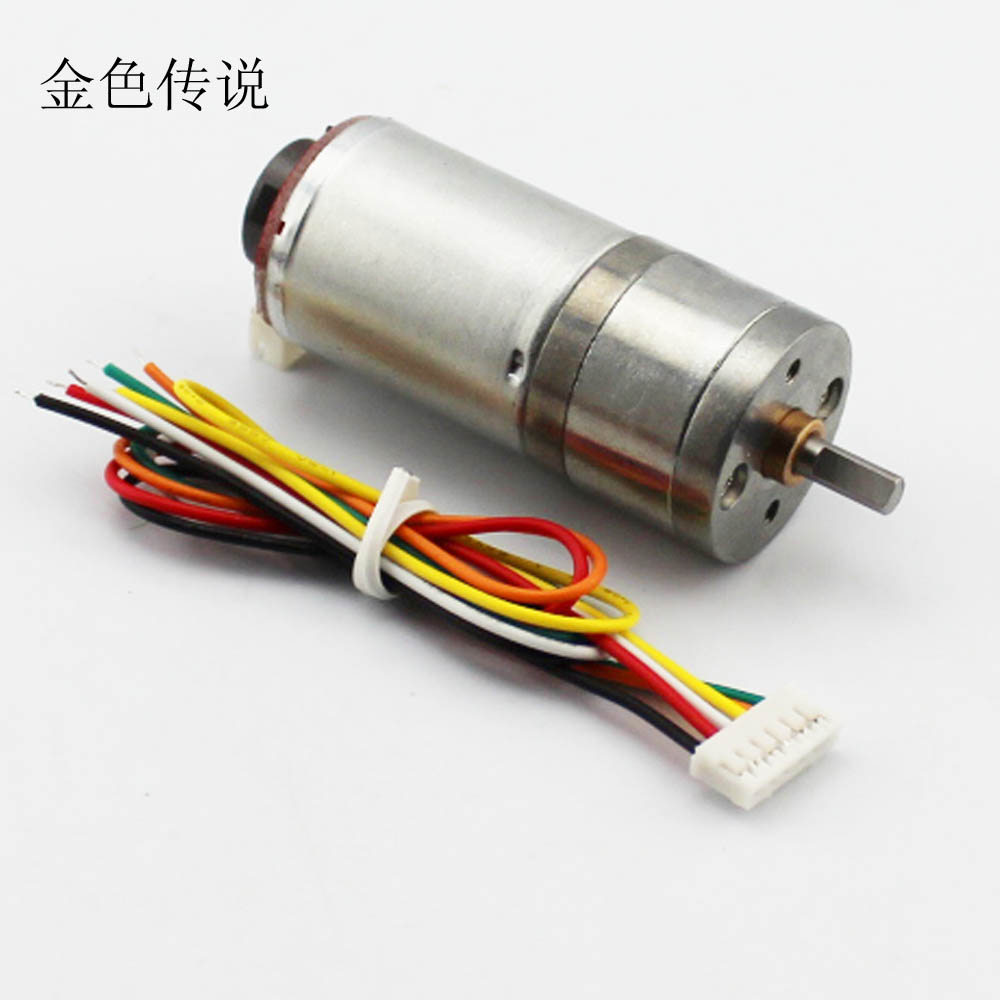Encoder 25GA Speed Gearing Gearing Motor (6/12V) พร้อมแผ่นรหัสมอเตอร์รถบาลานซ์แรงบิดสูงกําลังสูง