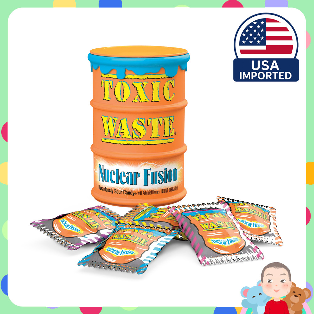 พร้อมส่ง 🚚☢️ Toxic Waste Nuclear Fusion Sour Candy 42g - ลูกอมเปรี้ยวระเบิดสุดจี๊ด 🍋💥