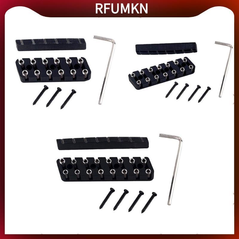 [rfumkn] 6 String/ 7 String/ 8 String Headless Guitar Bridge & Slotted Nut Set