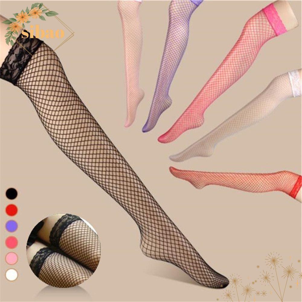 SIBAO Fishnet Stocking Jacquard Pantyhose Tights Plus Size Hollow Out Mesh