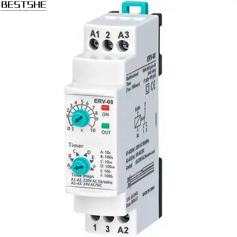 สําหรับ Dsp ERV-08 รีเลย์หน่วงเวลาอิเล็กทรอนิกส์แบบปรับได้ (0.1 วินาที - 100 ชั่วโมง)