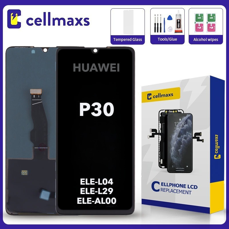 สําหรับhuawei P30 ELE-L29 ELE-L09 ELE-AL00 ELE-TL00 ELE-L04 เปลี่ยนหน้าจอสัมผัสLCD