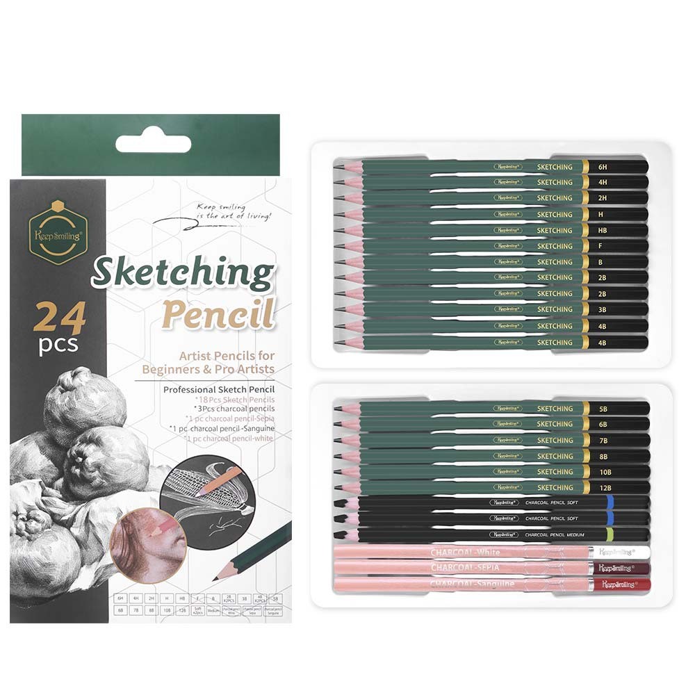 Sketch Pencil Painting 36 ชิ้นชุดนักเรียนศิลปะเฉพาะ Sketch Sketch ปากกาถ่าน 2b4b6b ดินสอ S2ZQ