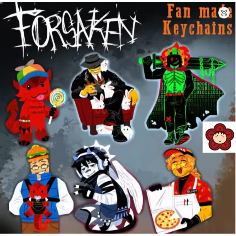 Forsaken พวงกุญแจอะคริลิค Mafioso, 1x1x1, 007n7, สองเวลา, Elliot, เกมการ์ตูนน่ารัก จี้ตัวละคร