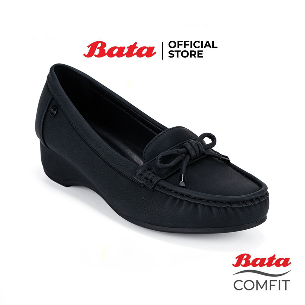 Bata บาจา Comfit รองเท้าแบบสวม สูง 1.5 นิ้ว พร้อมเทคโนโลยีWellnesสำหรับผู้หญิง รุ่น WELL FIT สีชมพู 6015116 สีดำ 6016116