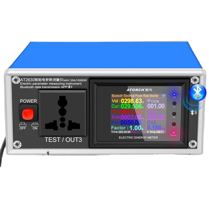 ของแท้ AT2630 ATORCH AC แอมป์มิเตอร์โวลต์มิเตอร์ดิจิตอล Wattmeter ซ็อกเก็ตไฟฟ้า USB เครื่องทดสอบแรงด