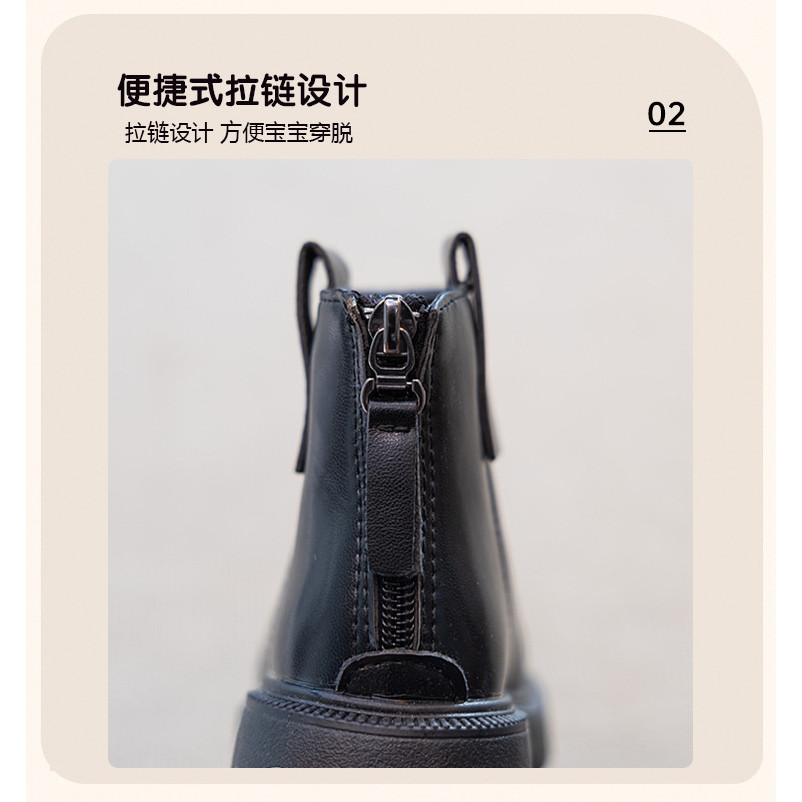 รองเท้าแฟชั่นฤดูใบไม้ร่วงสำหรับเด็กหญิง แบบมาร์ติน หนังแท้ พร้อมสต็อก - รูปที่ 3