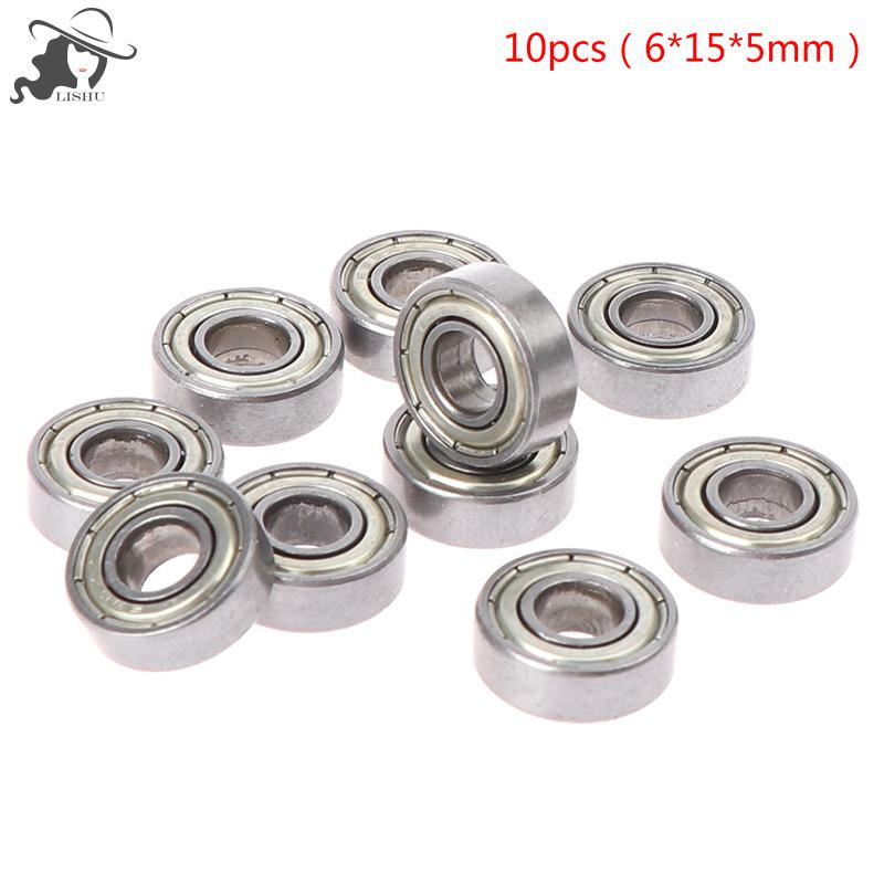 LISHU 10 ชิ้นร่องลึกเหล็กคาร์บอนทรงกลมแบริ่งขนาดเล็ก 696ZZ th