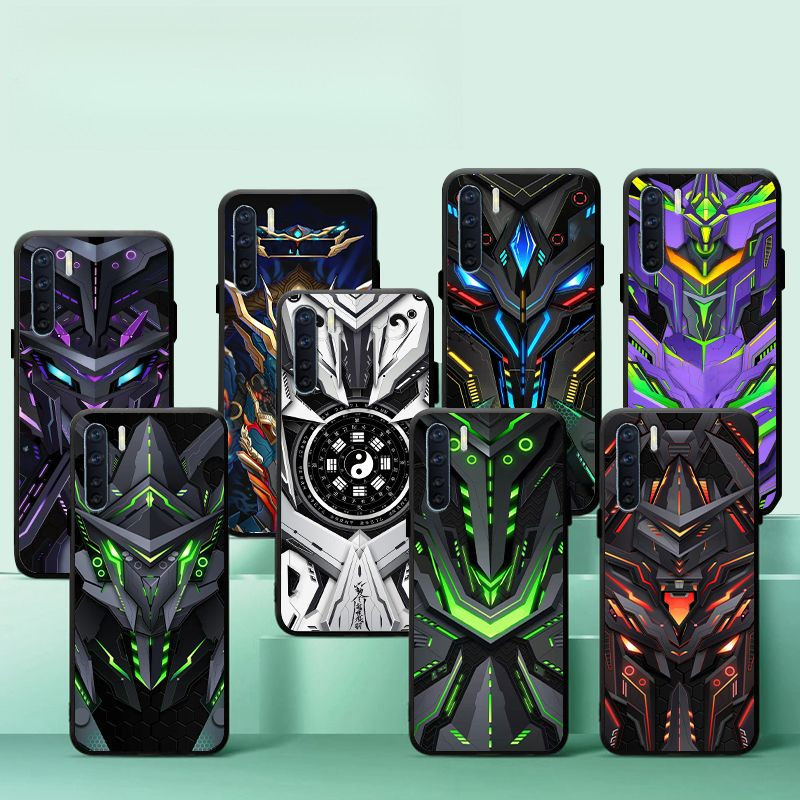 สําหรับ OPPO A91 เคสโทรศัพท์ใหม่ PCPM00 Stylish Mecha Soft Case OPPO A91 Gaming Matte Cover