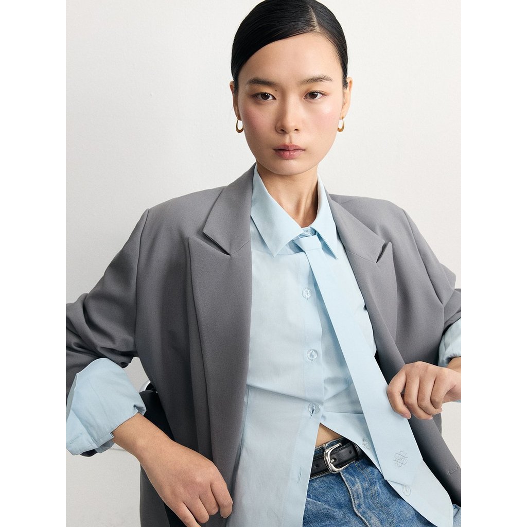 [Pomelo] เสื้อเชิ้ตผูกเนคไท / Button-Up Shirt With Tie - รูปที่ 3