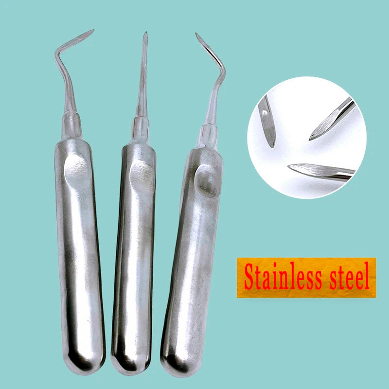 Professional 3Pcs Dental Tools – Extraction Forceps & Curved Root Elevator, Stainless Steel Construc