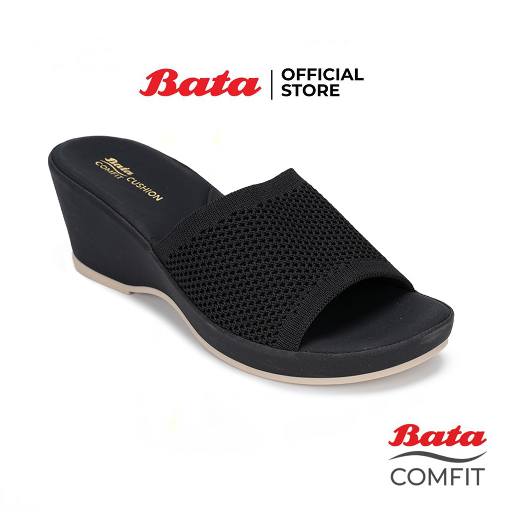 Bata บาจา Comfit รองเท้าเพื่อสุขภาพแบบสวม สูง 2 นิ้ว สำหรับผู้หญิง รุ่น VILANAI สีดำ 7016175 สีเบจ 7018175