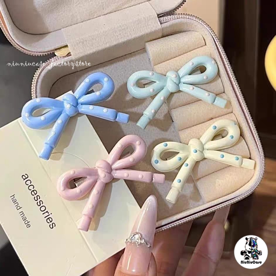 Point Bow 3D DIY สติกเกอร์เรซิ่ อุปกรณ์เสริม ตกแต่งเคสโทรศัพท์ อุปกรณ์เสริมเรซิน DIY สติกเกอร์โทรศัพท์ การ์ตูนน่ารัก