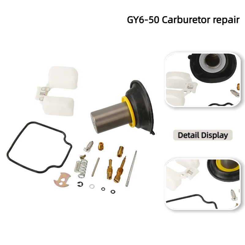 Karb ซ่อม Mani Jet Oil Seal คาร์บูเรเตอร์ Rebuild Kit ไดอะแฟรมสําหรับสกู๊ตเตอร์ Moped 139QMB GY6 50 