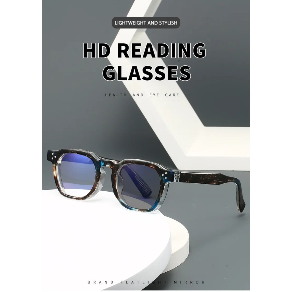 แว่นสายตายาวแบบสแควร์โฟโตโครมิก สะดวกสบายและทนทาน สำหรับทุกคน ป้องกันแสงสีฟ้า ปรับระดับได้ตั้งแต่ 0 ถึง +4.0 - รูปที่ 5