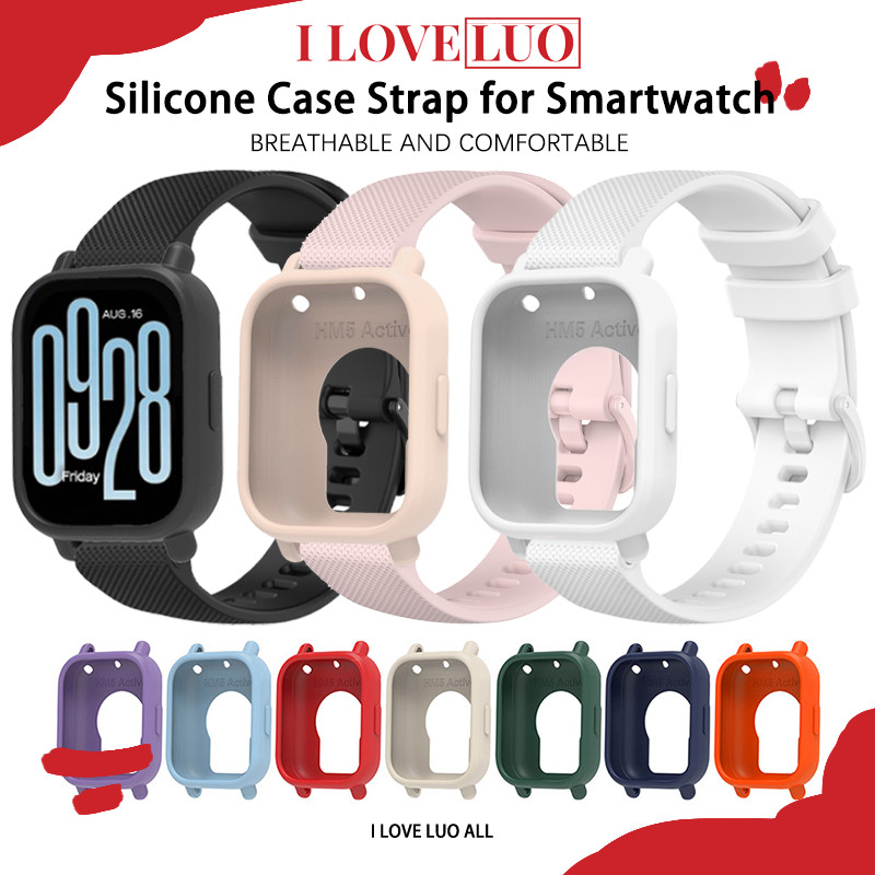 สายรัดกรณีซิลิโคนยางสำหรับ for Smartwatch Redmi Watch 5 Active / Redmi Watch 5 Lite กรณีป้องกันการกระแทกหน้าจอวงกีฬา