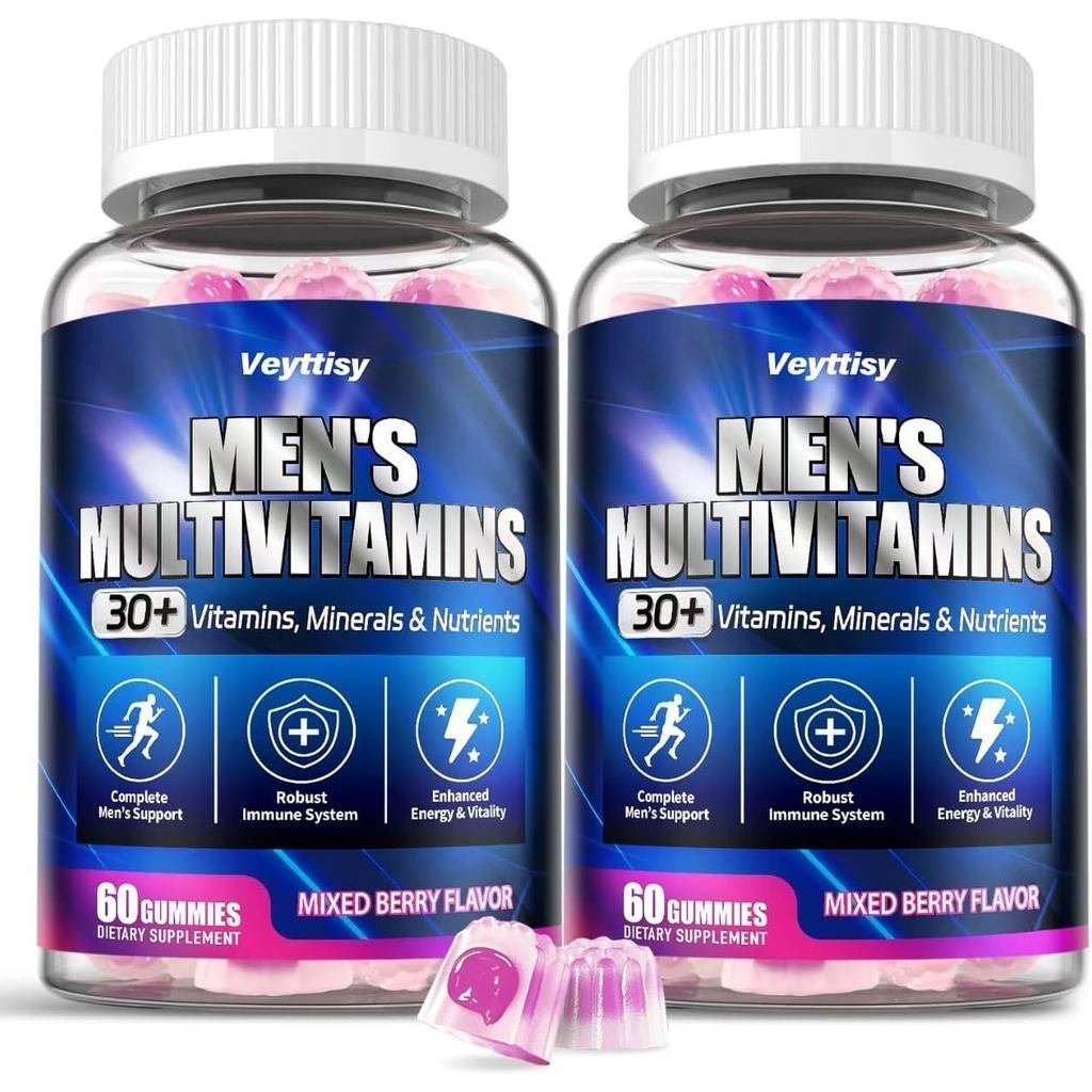 Methylated Multivitamin Gummies for Men - Mens Multivitanins Gummy with Vitamins ABCDE, Methylated F