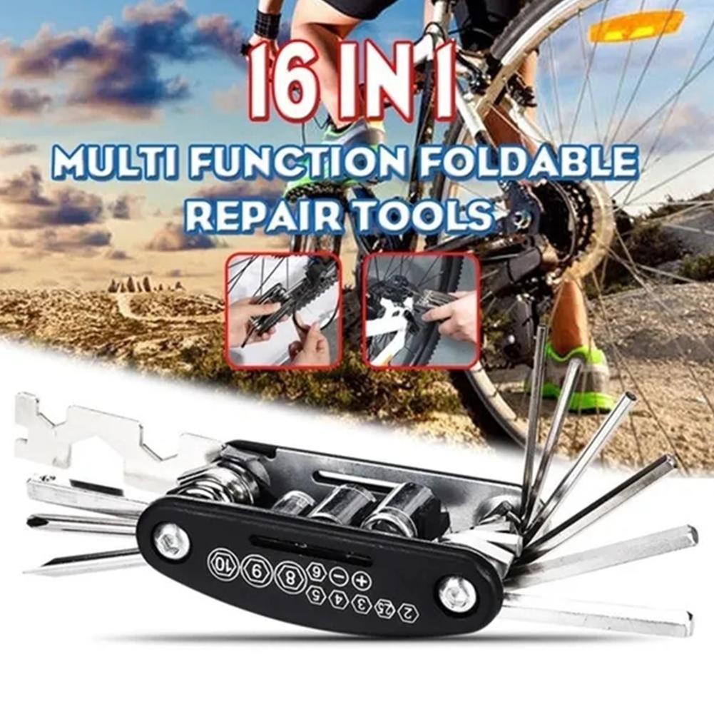 16 In 1 จักรยานชุดเครื่องมือจักรยานเสือภูเขาจักรยาน Multi Repair ประแจ Hex Spoke ชุดเครื่องมือ F0q3