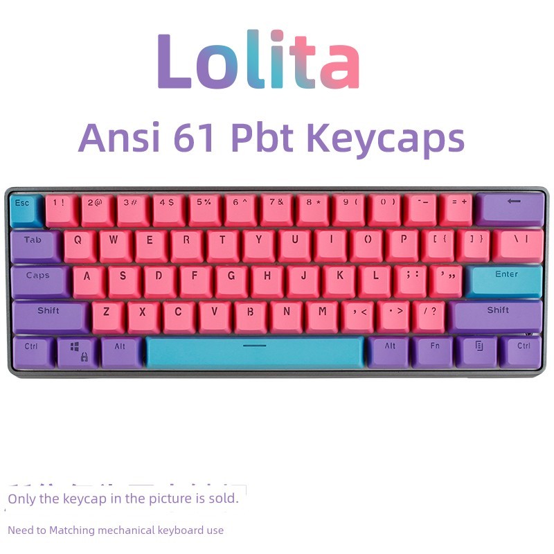 keycap ไฟลอด keycap GH60 คีย์บอร์ดเชิงกลการกําหนดค่า PBT ปุ่มกดโปร่งแสง 60% ปุ่มกด RK61/ALT61/Annie/