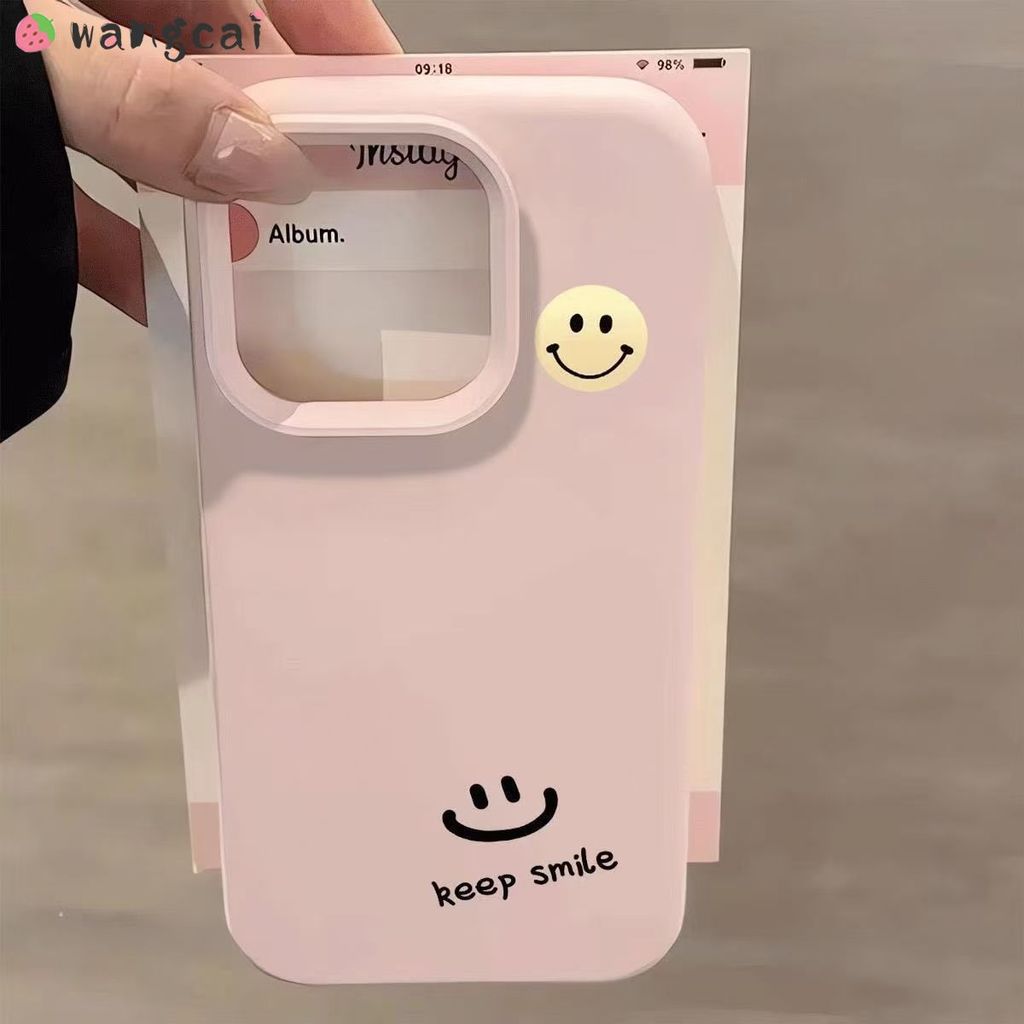 เข้ากันได้กับ OPPO Reno 14 13 11 9 Pro 8Z 7Z 8 7 Lite 5G เคสโทรศัพท์น่ารักให้ยิ้มใบหน้าการ์ตูนสีลูกกวาด Frosted กันกระแทกปลอกอ่อนกรณีปก